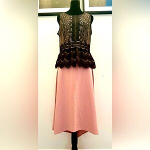 Sisley Pink Asymmetrical Midi Skirt!